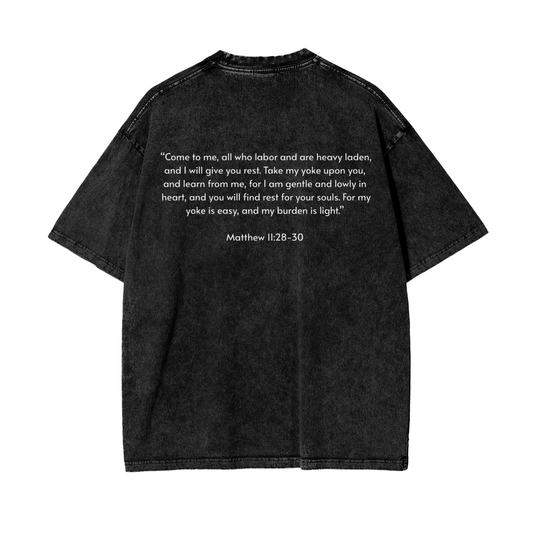 Oversize Snow Washed T-Shirt | Matthew 11:28-30
