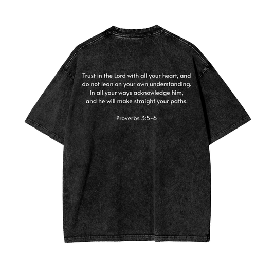 Oversize Snow Washed T-Shirt | Proverbs 3:5-6