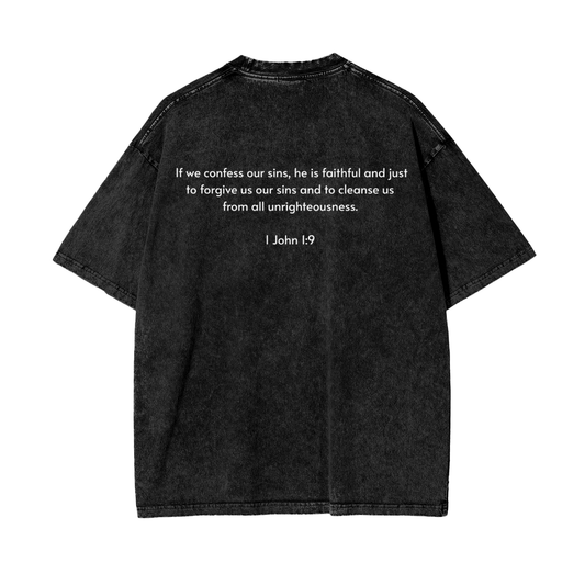 Oversize Snow Washed T-Shirt | 1 John 1:9
