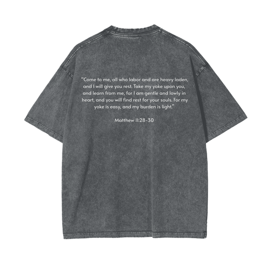 Oversize Snow Washed T-Shirt | Matthew 11:28-30