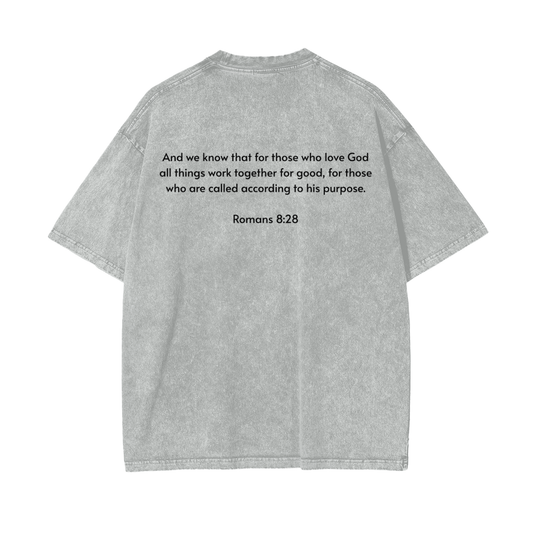 Oversize Snow Washed T-Shirt | Romans 8:28