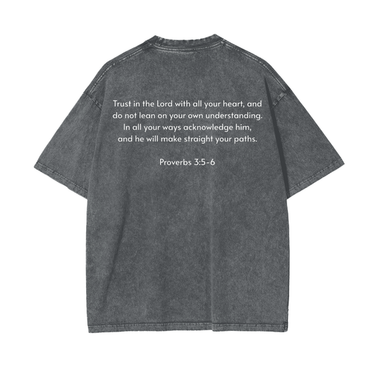 Oversize Snow Washed T-Shirt | Proverbs 3:5-6