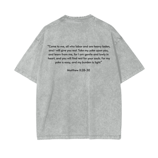 Oversize Snow Washed T-Shirt | Matthew 11:28-30